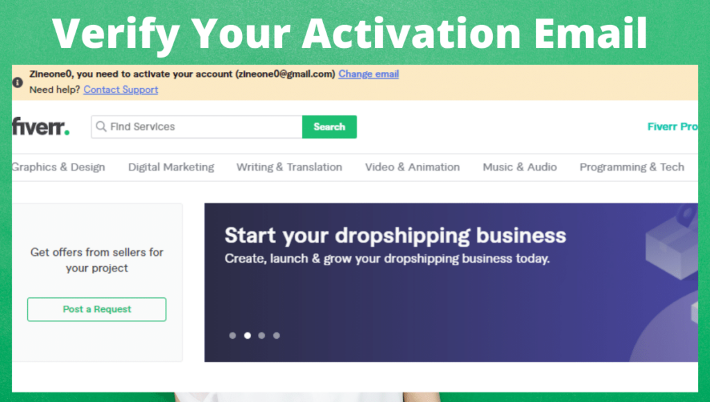 Email activation for fiverr account