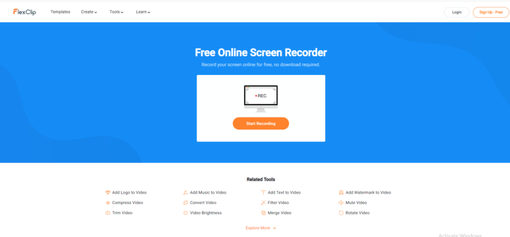 FlexClip free screen recorder